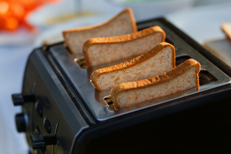 toaster with four slices of bread